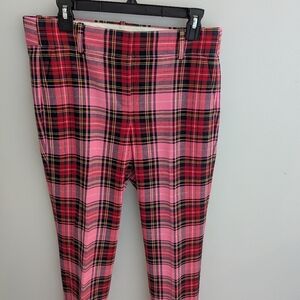 RARE J. Crew Cameron Pant In Pink Tartan Stewart Plaid